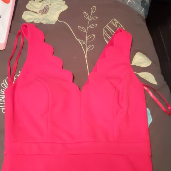 Light fucia mini cocktail dress - Picture 2 of 6